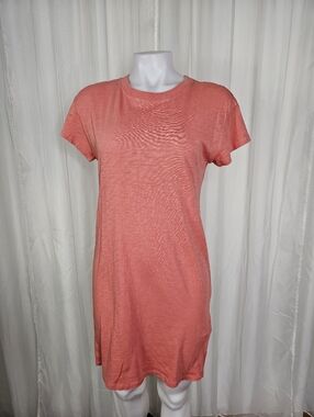 Z Supply Coral Slub T-Shirt Dress Small Coastal Preppy
